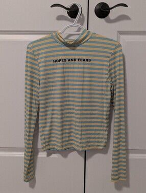 The Ragged Priest Striped Mock Neck Long Sleeve